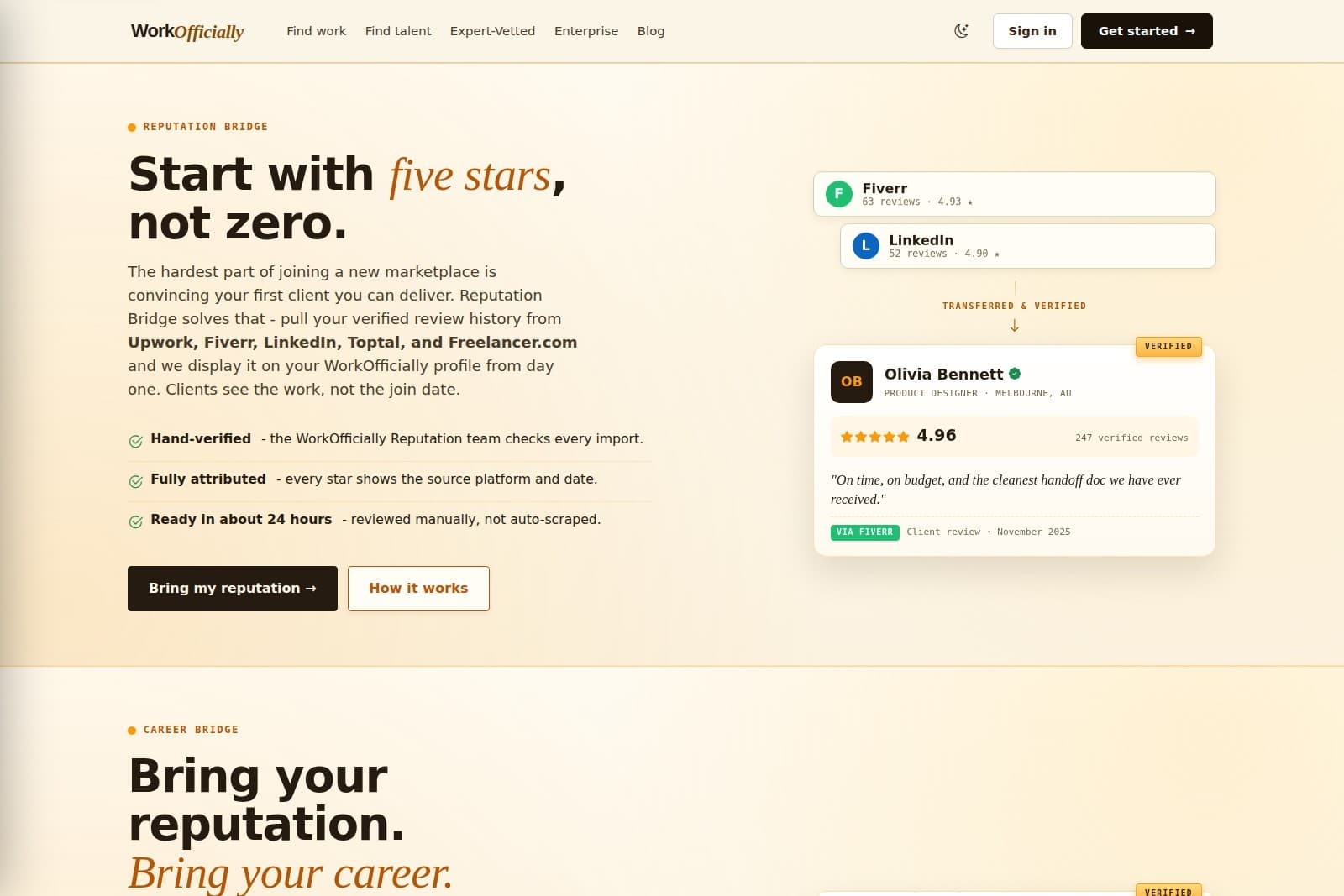 The WorkOfficially homepage.